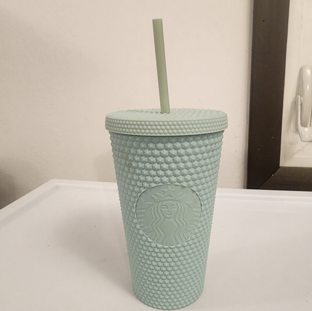 2021 Starbucks Christmas Holiday Matte Mint Studded Tumbler 16oz Cold Cup